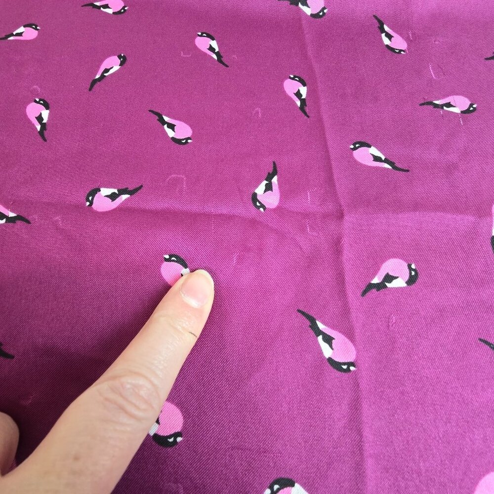 Square Scarf Women Purple Birds Magenta Whimsical Novelty Print Bold Color Pop - Picture 10 of 13